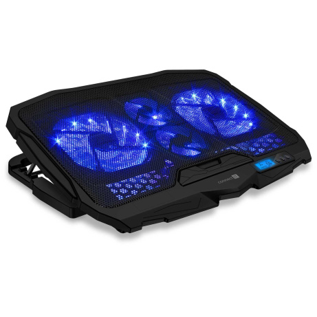 CONNECT IT FrostWind chladicí podložka pod notebook s modrým podsvícením, ČERNÁ