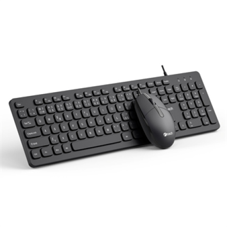 Klávesnice C-TECH KBM-105, drátový combo set s myší, USB, CZ/SK
