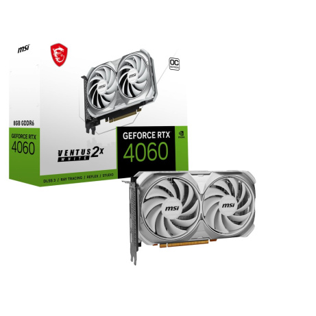 BAZAR - MSI VGA NVIDIA GeForce RTX 4060 VENTUS 2X WHITE 8G OC, 8G GDDR6, 3xDP, 1xHDMI - Po opravě (Bez příšlušenství)