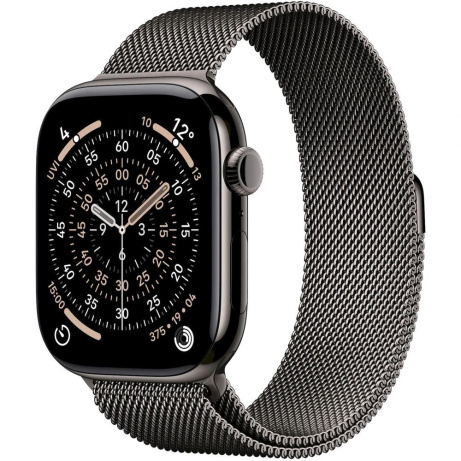 Apple Watch Series 11 GPS + Cellular 46mm Slate Titanium Case with Slate Milanese Loop - M/L