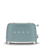 Smeg TSF01EGMEU toustovač / topinkovač, 2 toasty, 6 úrovní opékání, zásuvka na drobky, styl. 50. let, smaragdově zelená
