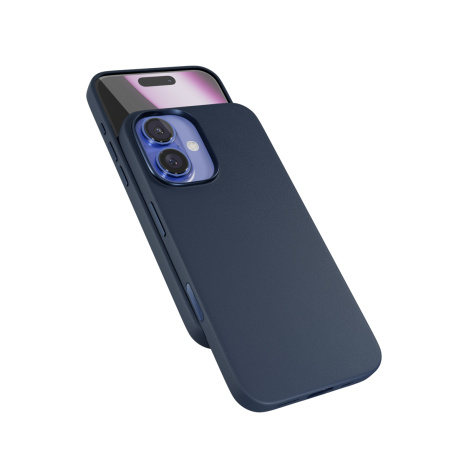 Epico Mag+ kožený kryt iPhone 16 Plus - modrá