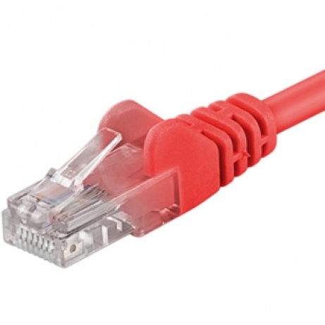 Patch kabel UTP RJ45-RJ45 level CAT6, 0.25m, červená