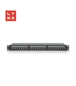LYNX 19" patch panel 24-port, STP Cat6, 50µ, stíněný, černý