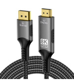 PremiumCord DisplayPort 1.4 na HDMI2.1 kabel pro rozlišení 8K@60Hz,4K@144Hz, 2m