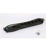 TRITON 19" rozvodný panel 8x230V - 2m, kontrolka, černý