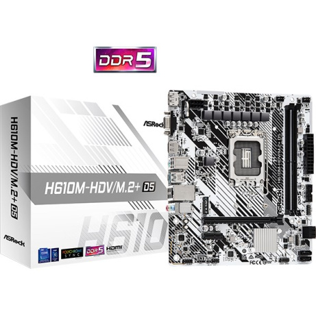 BAZAR ASRock MB Sc LGA1700 H610M-HDV/M.2+ D5, Intel H610, 2xDDR5, 1xDP, 1xHDMI, 1xVGA, mATX (POŠKOZENÝ OBAL)