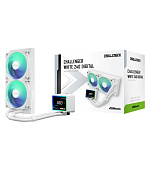 ASROCK Vodní chladič Challenger White 240 Digital, 2x120mm, ARGB, LGA1851, AM5, bílá