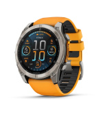 Garmin - fenix® 8 – 51 mm, AMOLED Sapphire, Titanium s Orange/Graphite silikonovým řemínkem, EU
