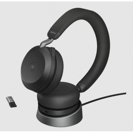 Jabra Evolve2 75/Stereo/ANC/USB-C/BT/Bezdrát/MS/Stand/Černá