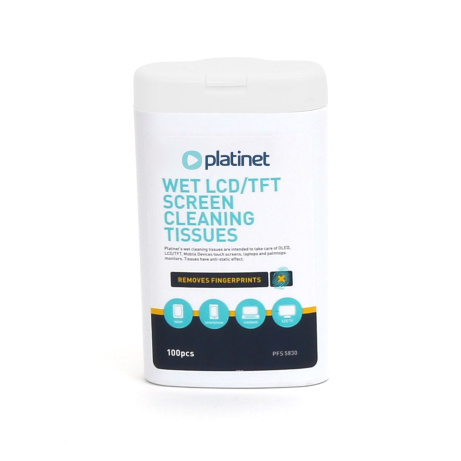 Platinet PFS5830 vlhčené čistící ubrousky na  LCD 11x9,4 cm 100 ks