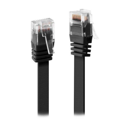 XtendLan patch kabel Cat6, UTP - 10m, černý, plochý