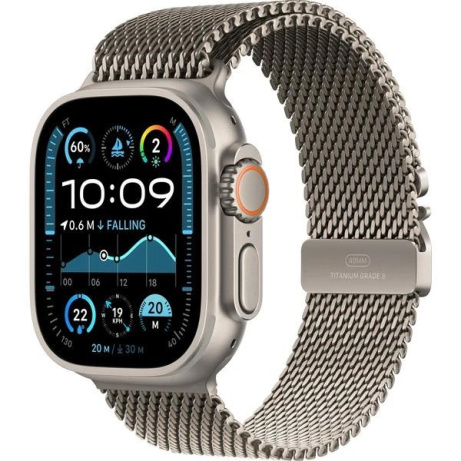 Apple Watch Ultra 2 (2024) GPS + Cellular 49mm Natural Titanium Case with Natural Titanium Milanese Loop - S