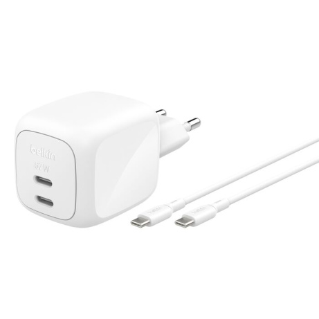 BELKIN BOOSTCHARGE 67W 2 porty bílý + 2m USB-C kabel