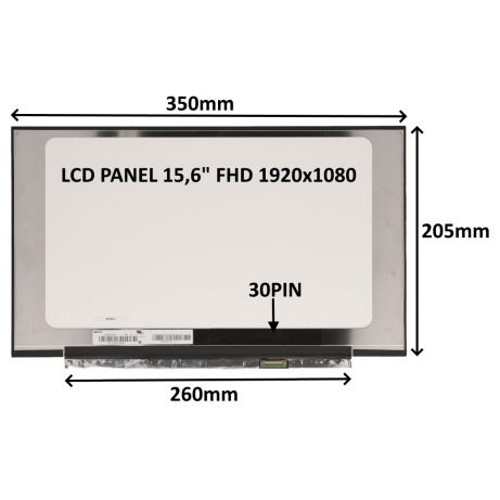 LCD PANEL 15,6" FHD 1920x1080 30PIN MATNÝ IPS / BEZ ÚCHYTŮ