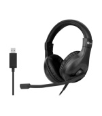 C-TECH Sluchátka MHS-05U, USB, k PC, černá