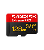 SanDisk micro SDXC Extreme PRO 128GB UHS-I U3 (250R/120W MB/s, UHS-I U3 V30) + adaptér