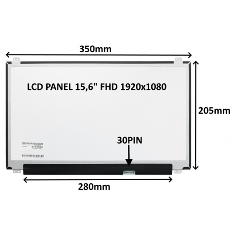 LCD PANEL 15,6" FHD 1920x1080 30PIN MATNÝ IPS / ÚCHYTY NAHOŘE A DOLE