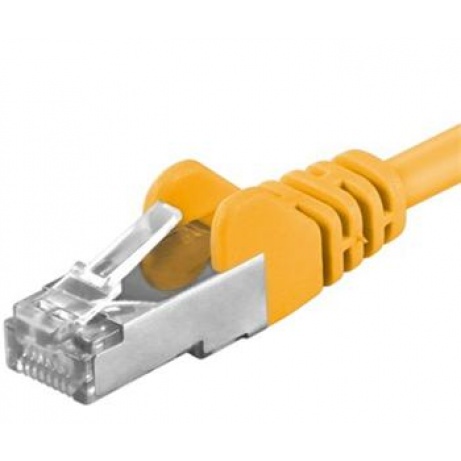 Premiumcord Patch kabel CAT6a S-FTP, RJ45-RJ45, AWG 26/7 0,25m žlutá