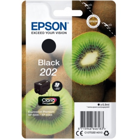 EPSON ink černá 202 Premium - singlepack 6,9ml, 250s, standard