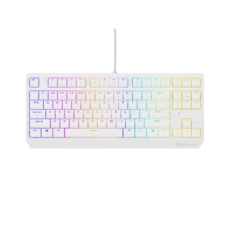 Genesis herní klávesnice THOR 230/TKL/RGB/Outemu Red/Drátová USB/US layout/Bílá