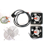 19" ventilace pro nástěnné rozvaděče XtendLan, 2 ventilátory, napájecí kabel, spojovací materiál
