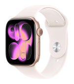 Apple Watch Series 11 GPS 46mm Rose Gold Aluminium Case with Light Blush Sport Band - M/L