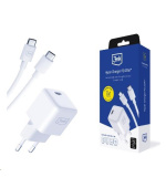 BAZAR - 3mk síťová nabíječka Hyper Charger PD 25W + kabel USB-C - Poškozený obal (Komplet)