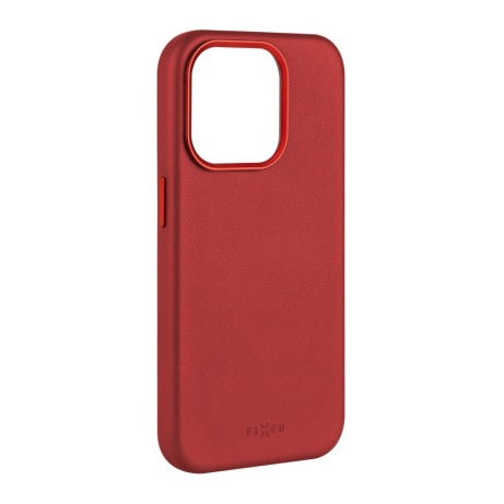 FIXED MagLeather kožený kryt iPhone 15 Pro červený