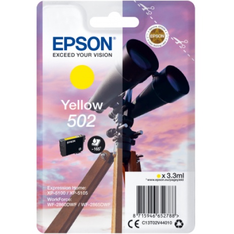 EPSON singlepack,Yellow 502,Ink,standard