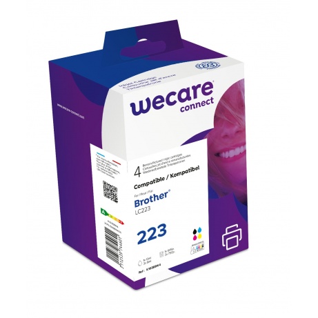 WECARE ARMOR ink sada kompatibilní s BROTHER LC-223 VAL BP, černá/CMY