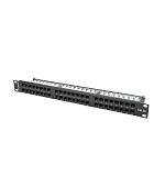 PATCH PANEL 48 PORTŮ 1U 19" CAT.5E UTP ČERNÝ LANB