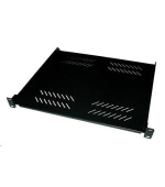 BAZAR - XtendLan 19" police s perforací 1U/400mm, nosnost 25kg, černá - poškozeno, prohnuté