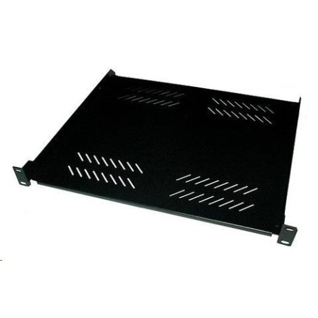 BAZAR - XtendLan 19" police s perforací 1U/400mm, nosnost 25kg, černá - poškozeno, prohnuté