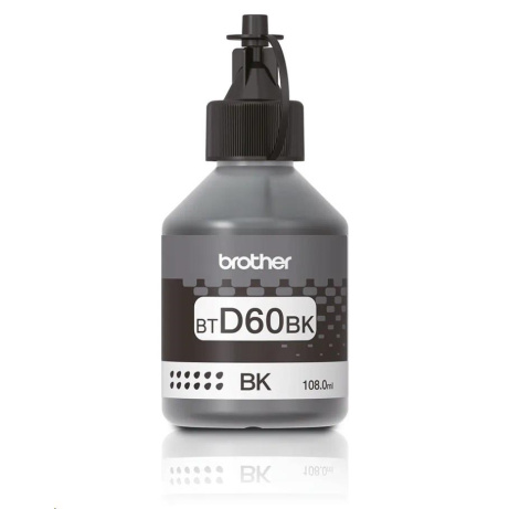 BAZAR - BROTHER INK BT-D60BK black pro T4xx, T5xx, T7xx, T9xx cca 6000 stránek, bezpigmentový - INKTANK - Poškozený obal
