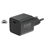 WG - Síťová nabíječka GaN 1x USB-C, PD 20W, 5V-9V-12V, černá