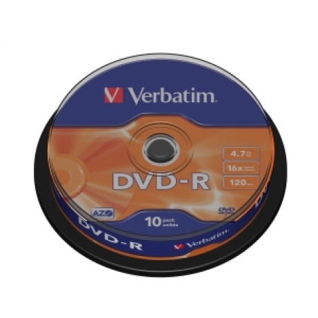 VERBATIM DVD-R(10-Pack)Spindl/MattSlvr/16x/4.7GB