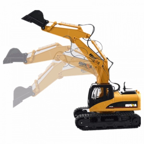 Huina Toys RC Supersilný bagr s kovovou lžící 15 kanálů RTR žlutá 1:14