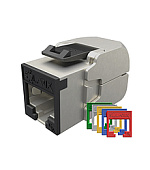 Samořezný keystone Solarix CAT6A STP SXKJ-10G-STP-RAL-SA,RAL FIT moduly,GROUND LOCK,Comp.level,4PPoE