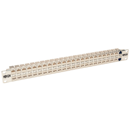 Tripplite Patch panel průchozí STP stíněný pro montáž do racku 1U, 48x Cat6a, RJ45 Ethernet