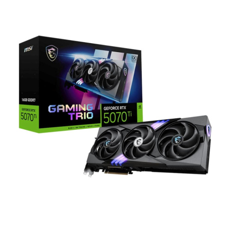 MSI VGA NVIDIA GeForce RTX 5070 Ti 16G GAMING TRIO OC, RTX 5070 Ti, 16GB GDDR7, 3xDP, 1xHDMI