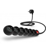 CONNECT IT prodlužovací kabel 230 V, 6 zásuvek, 5 m, s vypínačem (černý)
