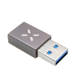 Redukce z hliníku FIXED Link USB-C na USB-A, šedá