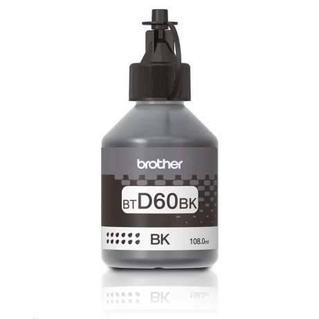 BROTHER INK BT-D60BK black pro T4xx, T5xx, T7xx, T9xx cca 6000 stránek, bezpigmentový - INKTANK