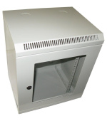 BAZAR - XtendLan 10" nástěnný rozvaděč 9U 350x140, nosnost 50 kg, dveře z plexiskla, svařovaný, šedý - Rozbaleno (Komple