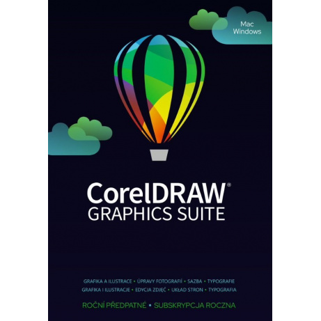 CorelDRAW Graphics Suite 365 dní obnovení pronájemu licence (2501+) EN/DE/FR/BR/ES/IT/NL/CZ/PL