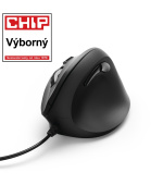 BAZAR - Hama vertikální ergonomická kabelová myš EMC-500, 6 tlačítek, černá (poškodený obal )