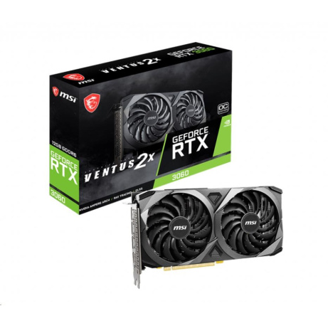 BAZAR - MSI VGA NVIDIA GeForce RTX 3060 VENTUS 2X 12G OC, RTX 3060, 12GB GDDR6, 3xDP, 1xHDMI - Po opravě (Bez příšlušens