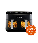 TESLA AirCook DualHeat QD464 XXL - multifunkční duální digitální horkovzdušná fritéza
