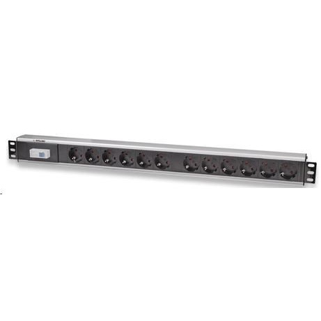 Intellinet Vertical Rackmount 12-Way Power Strip - German Type, rozvodný panel, 12x DE zásuvka, 1.6m kabel